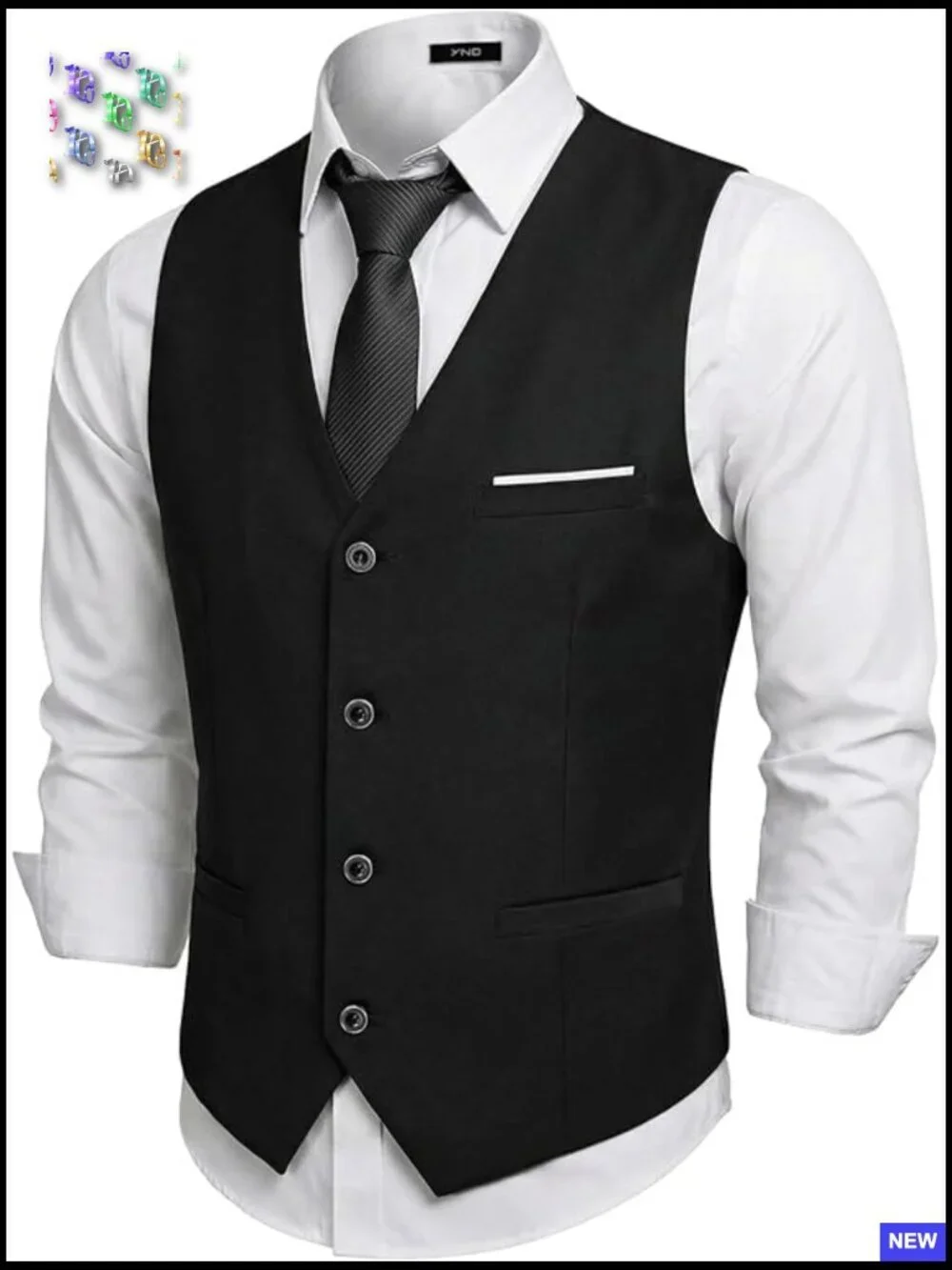 Slim Fit Suit Vest Modern Business Casual Jacket Recycled Material Classic